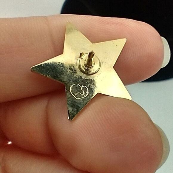 Vintage Star Tie Tack Button Bar Clasp Chain Gold Tone Dad Grandpa Gift - Picture 5 of 9